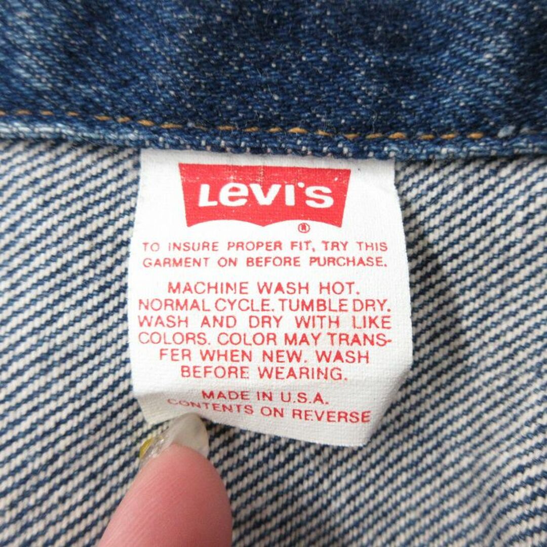 Levi's(リーバイス)のL★古着 リーバイス Levis 70506 長袖 ジージャン メンズ 90年代 90s コットン USA製 紺 ネイビー デニム 24may11 中古 アウター Gジャン ジャケット メンズのジャケット/アウター(ダッフルコート)の商品写真