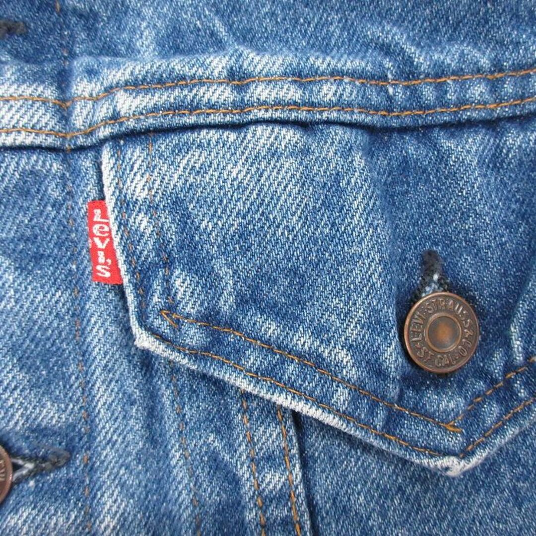 Levi's(リーバイス)のS★古着 リーバイス Levis デニム ベスト メンズ 90年代 90s コットン USA製 紺 ネイビー 24may11 中古 アウター メンズのジャケット/アウター(ダッフルコート)の商品写真