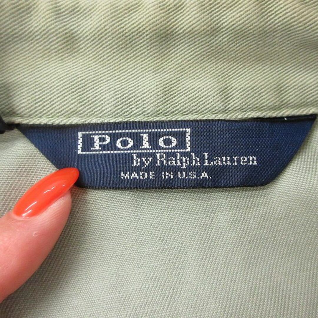 Ralph Lauren(ラルフローレン)のXL★古着 ラルフローレン Ralph Lauren 長袖 ブランド ジャケット スイングトップ メンズ 90年代 90s ワンポイントロゴ 大きいサイズ コットン USA製 グレー系 24may11 中古 アウター ジャンパー ブルゾン メンズのジャケット/アウター(ダッフルコート)の商品写真