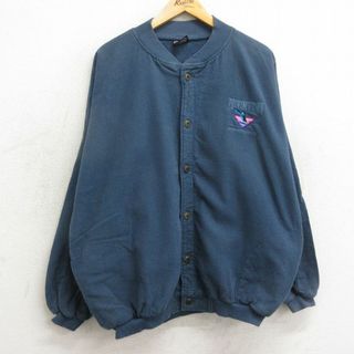 XL★古着 長袖 ジャケット メンズ 90年代 90s クジラ プロビンスタウン 大きいサイズ コットン USA製 紺系 ネイビー 24may11 中古 アウター ジャンパー ブルゾン(ダッフルコート)