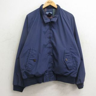 ランズエンド(LANDS’END)のXL★古着 ランズエンド 長袖 ジャケット スイングトップ メンズ 90年代 90s ラグラン 大きいサイズ 紺 ネイビー 24may11 中古 アウター ジャンパー ブルゾン(ダッフルコート)