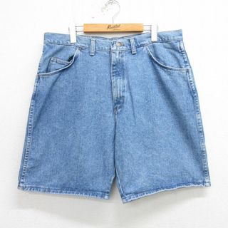 Wrangler - W38★古着 ラングラー Wrangler ショート パンツ ショーツ メンズ 90年代 90s コットン USA製 紺 ネイビー デニム 24may18 中古 ボトムス 短パン ショーパン ハーフ