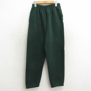 W28★古着 スウェット パンツ メンズ 90年代 90s USA製 緑 グリーン 24may11 中古 ボトムス ロング(ワークパンツ/カーゴパンツ)