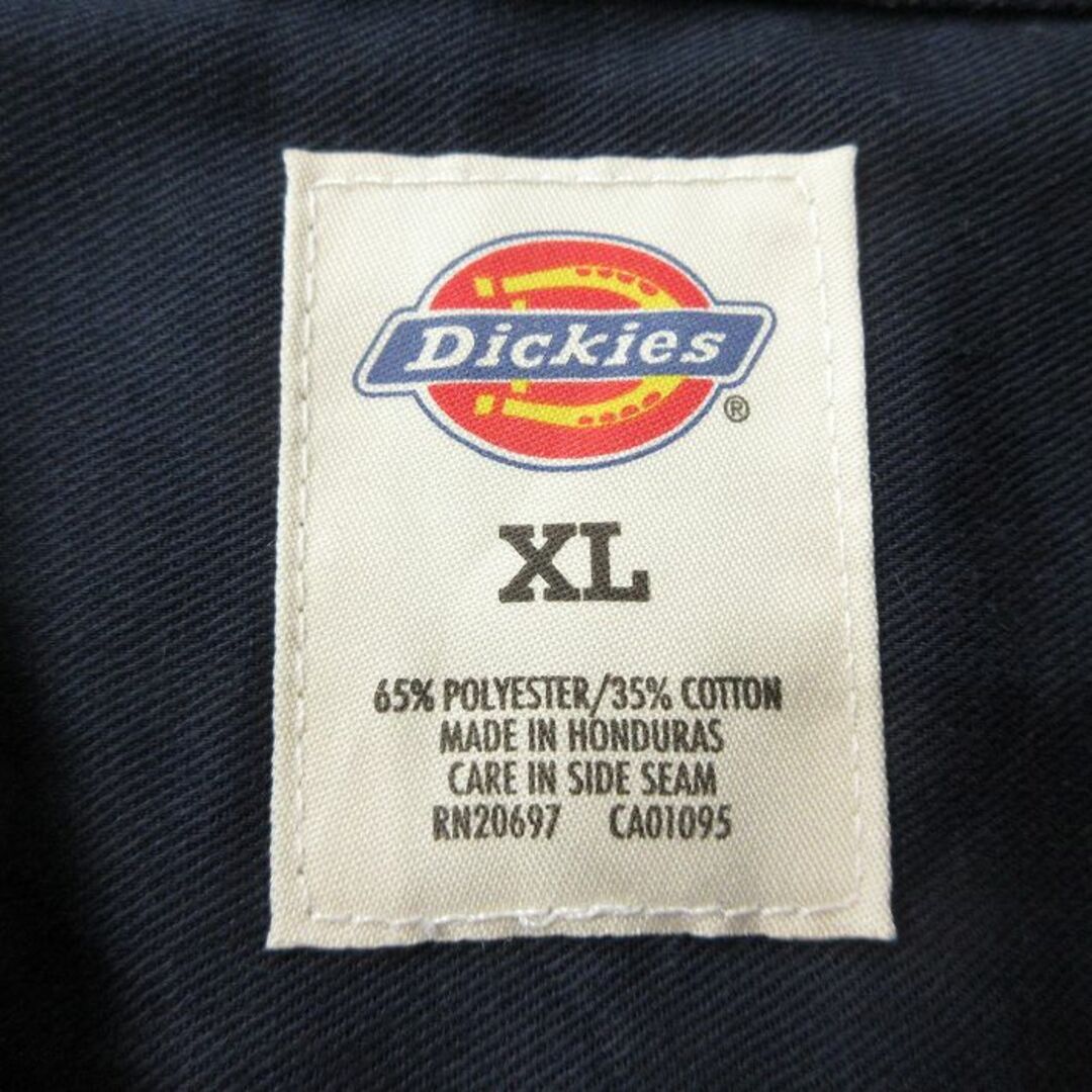 Dickies(ディッキーズ)のXL★古着 ディッキーズ Dickies 半袖 ワーク シャツ メンズ ジミージョンズ 大きいサイズ 紺 ネイビー 24may11 中古 トップス メンズのトップス(シャツ)の商品写真