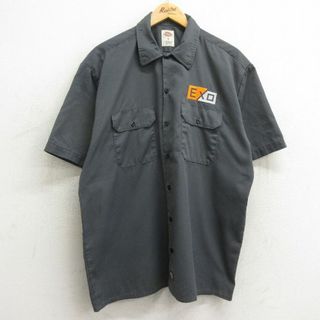 ディッキーズ(Dickies)のXL★古着 ディッキーズ Dickies 半袖 ワーク シャツ メンズ EXO 濃グレー 24may11 中古 トップス(シャツ)