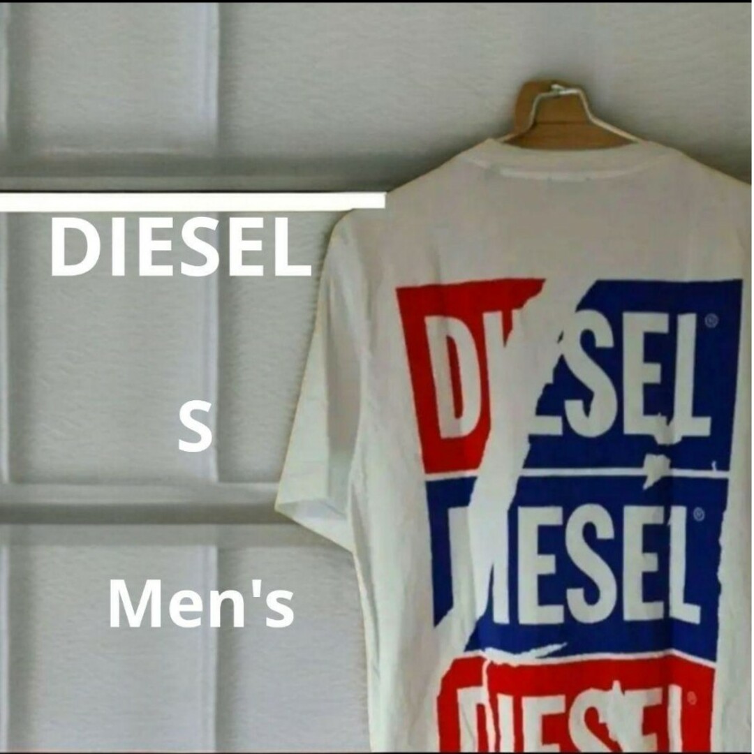 DIESEL(ディーゼル)のDIESEL　ディーゼル　トリコロールカラーロゴプリントTシャツ　ホワイト　S メンズのトップス(Tシャツ/カットソー(半袖/袖なし))の商品写真