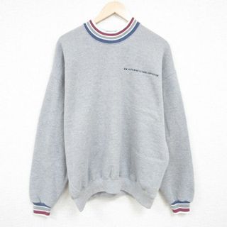 XL★古着 ジャージーズ 長袖 スウェット メンズ 90年代 90s 大きいサイズ クルーネック USA製 グレー 霜降り 24may11 中古 スエット トレーナー トップス(パーカー)