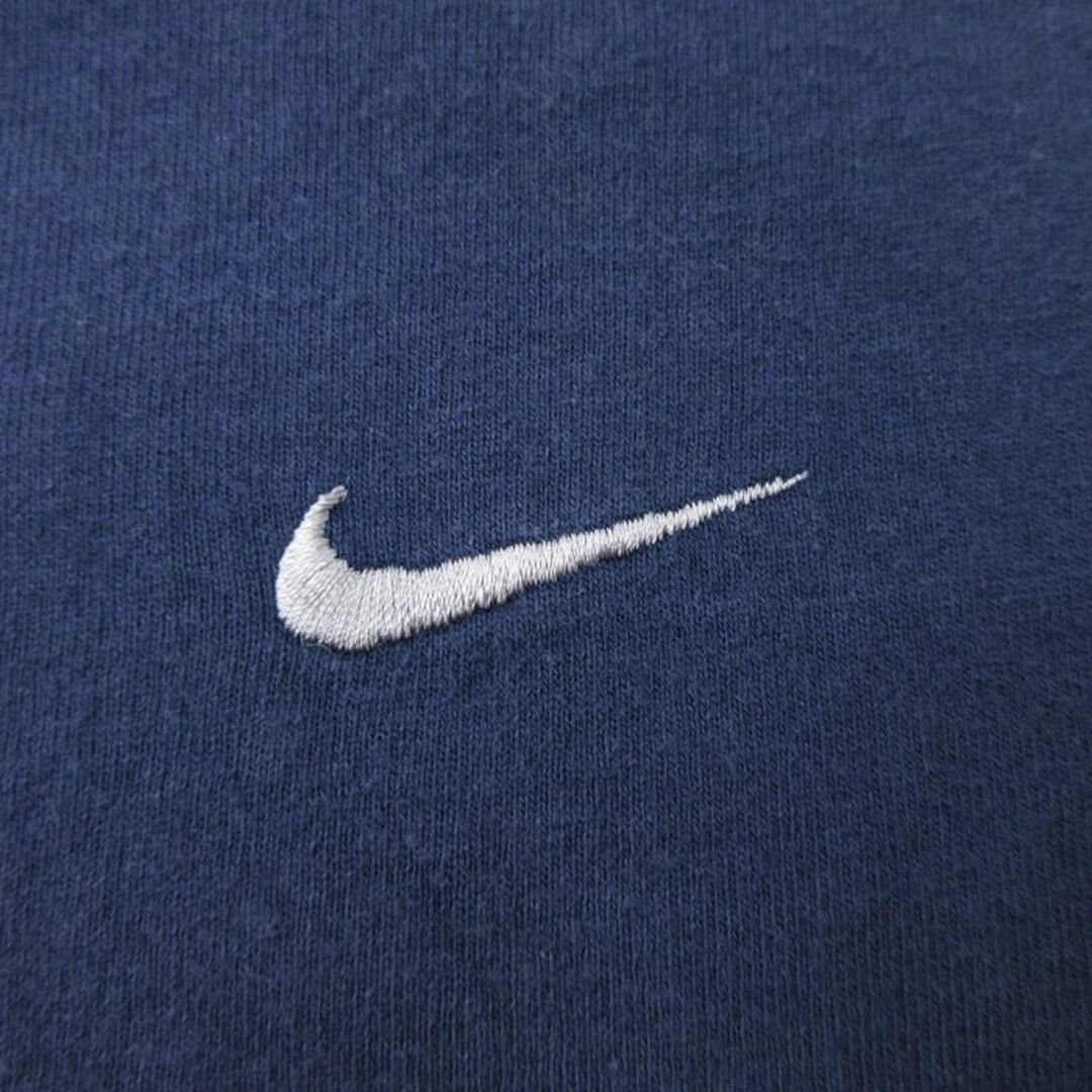 NIKE(ナイキ)のM★古着 ナイキ NIKE 半袖 ビンテージ Tシャツ メンズ 90年代 90s ワンポイントロゴ コットン クルーネック USA製 紺他 ネイビー リンガー 24may11 中古 メンズのトップス(Tシャツ/カットソー(半袖/袖なし))の商品写真