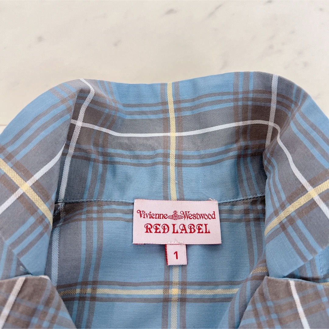 Vivienne Westwood(ヴィヴィアンウエストウッド)のヴィヴィアンウエストウッド ラブシャツ タータンチェック 半袖 オーブ リネン レディースのトップス(シャツ/ブラウス(半袖/袖なし))の商品写真