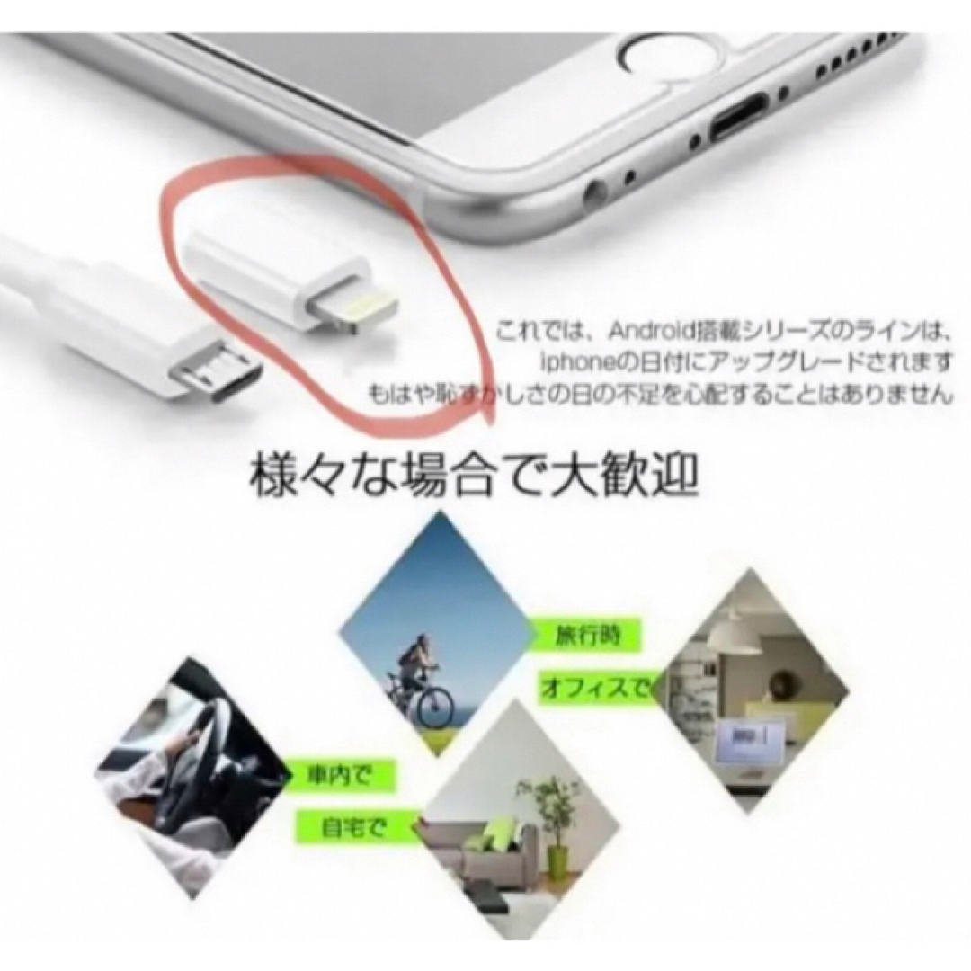 micro USB ケーブル　5個セット スマホ/家電/カメラのスマホアクセサリー(その他)の商品写真