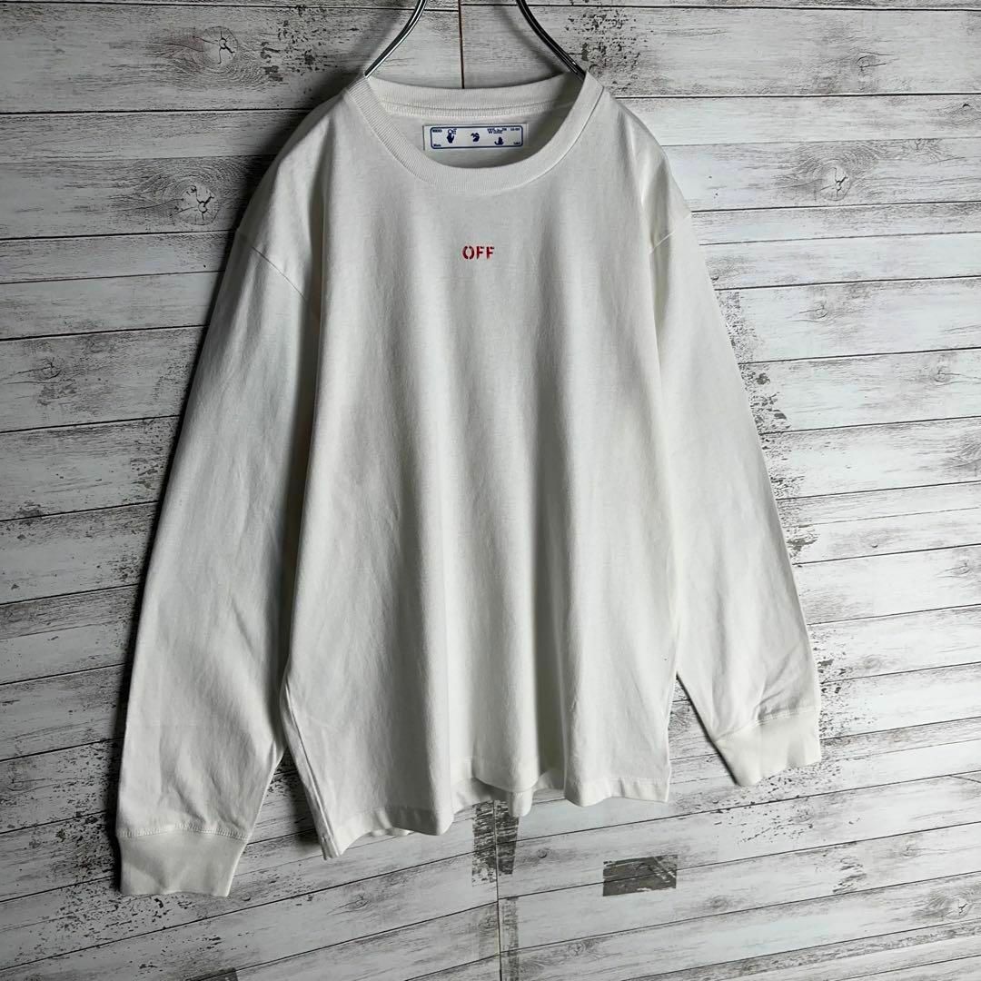 OFF-WHITE(オフホワイト)の9611【QRコード正規品確認済み】オフホワイト☆バックプリントロングtシャツ メンズのトップス(Tシャツ/カットソー(七分/長袖))の商品写真