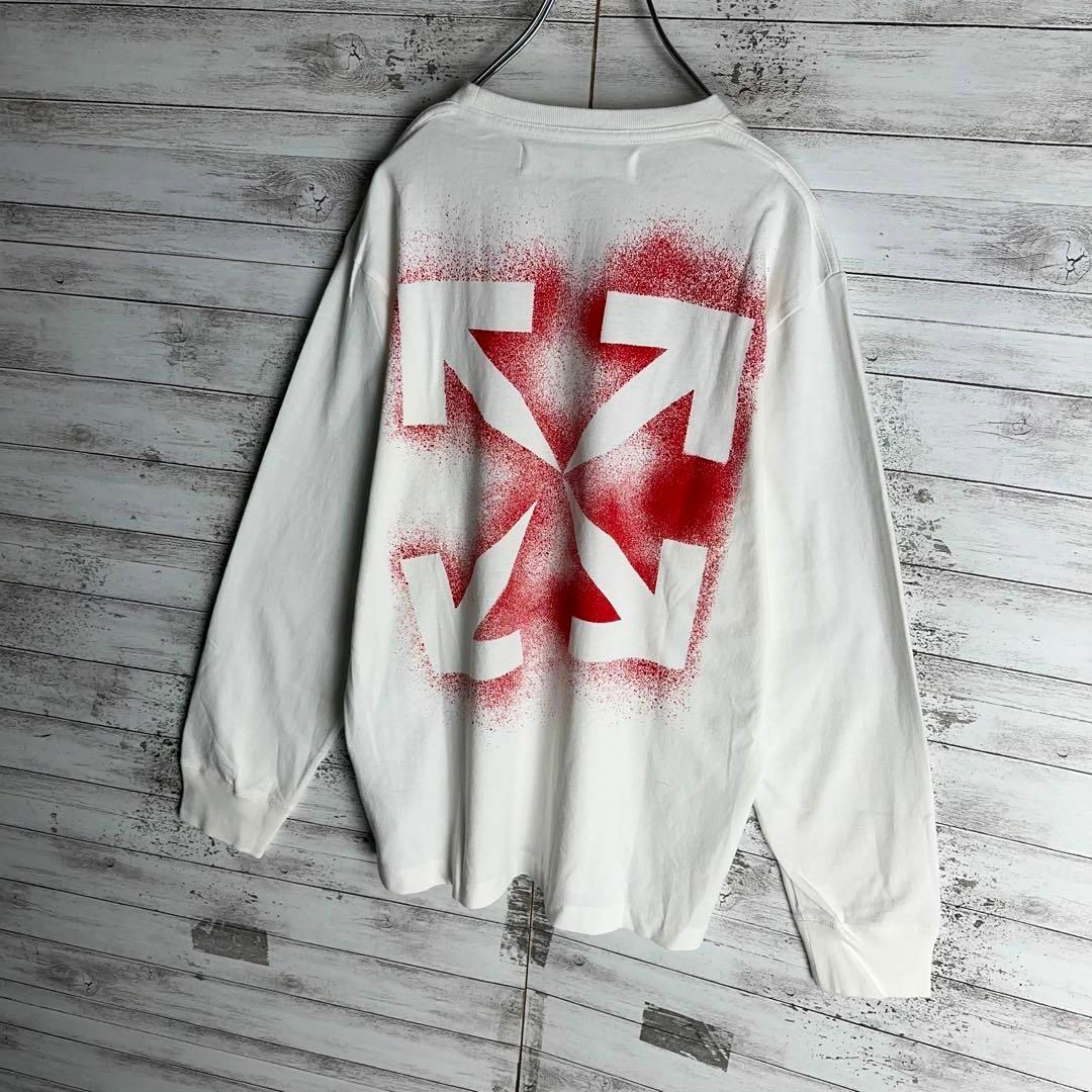 OFF-WHITE(オフホワイト)の9611【QRコード正規品確認済み】オフホワイト☆バックプリントロングtシャツ メンズのトップス(Tシャツ/カットソー(七分/長袖))の商品写真