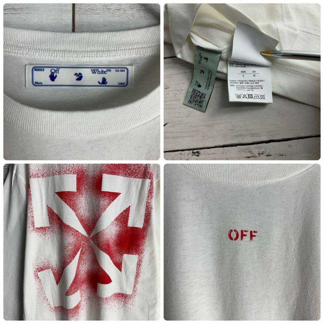 OFF-WHITE(オフホワイト)の9611【QRコード正規品確認済み】オフホワイト☆バックプリントロングtシャツ メンズのトップス(Tシャツ/カットソー(七分/長袖))の商品写真