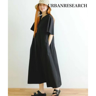 URBAN RESEARCH - アーバンリサーチ ナイロンフレアワンピース ドレス ブラック