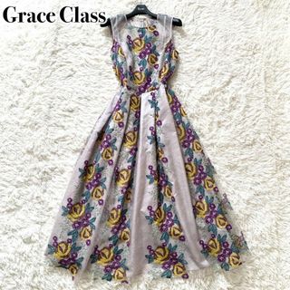 GRACE CONTINENTAL - 未使用級✨グレースクラス ワンピース ドレス 花柄 レース 刺繍 フレア