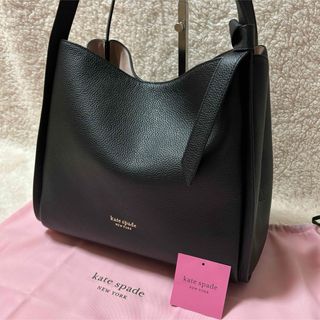 kate spade new york - ケイトスペード ノット ラージ トートバッグ レザー シボ革 黒