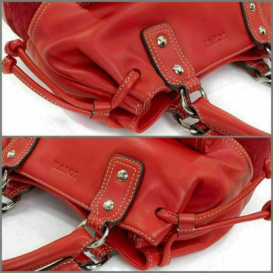 LOEWE(ロエベ)の【全額返金保証・送料無料】ロエベのハンドバッグ・正規品・極美品・アナグラム・赤色 レディースのバッグ(ハンドバッグ)の商品写真
