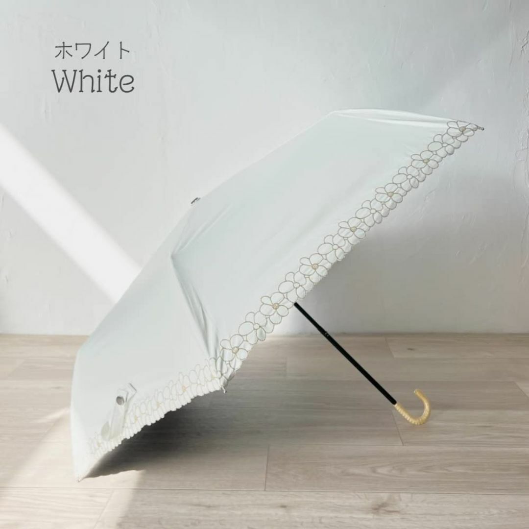 【色: ホワイト】折りたたみ 日傘 折りたたみ傘 完全遮光 超軽量 180g 遮 レディースのファッション小物(その他)の商品写真
