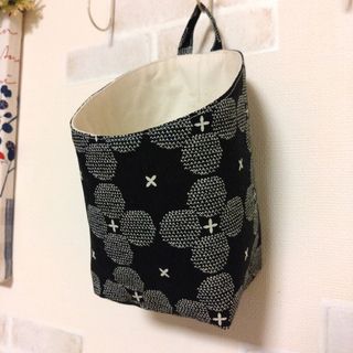 NO.13  大・布バスケット❁ウォールポケット❁ハンドメイド(雑貨)