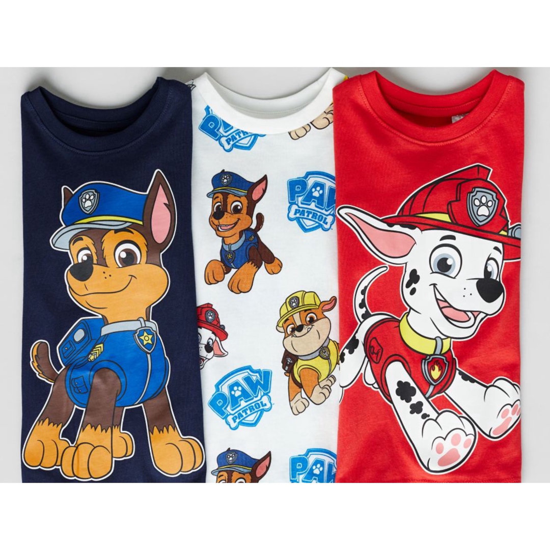 H&M(エイチアンドエム)の新品未開封　パウパトロール　Tシャツ　3枚セット　90 キッズ/ベビー/マタニティのキッズ服男の子用(90cm~)(Tシャツ/カットソー)の商品写真