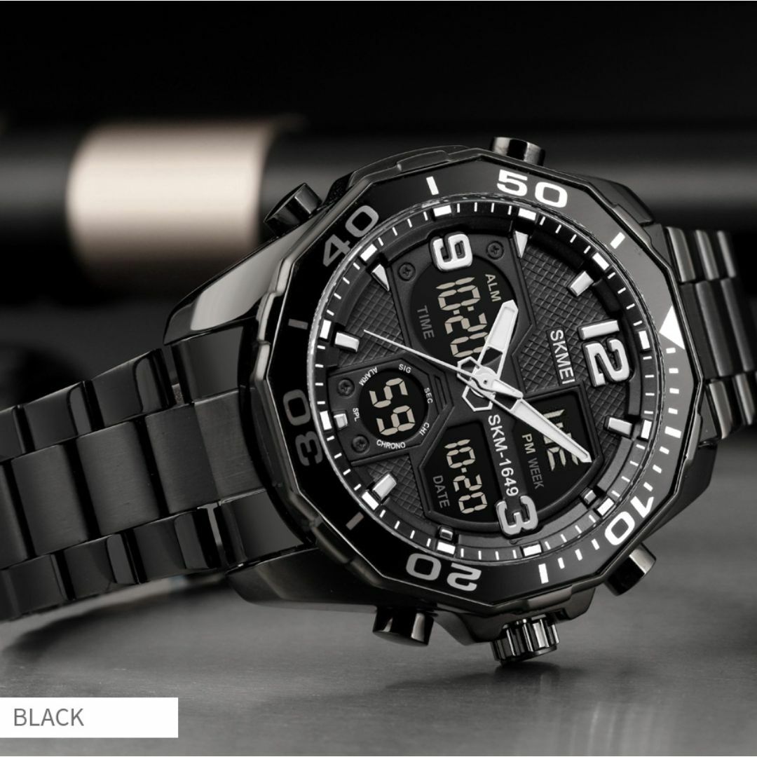 日本製ムーブメント30m防水 デジタル腕時計デジアナストップウォッチタイマーB メンズの時計(腕時計(デジタル))の商品写真