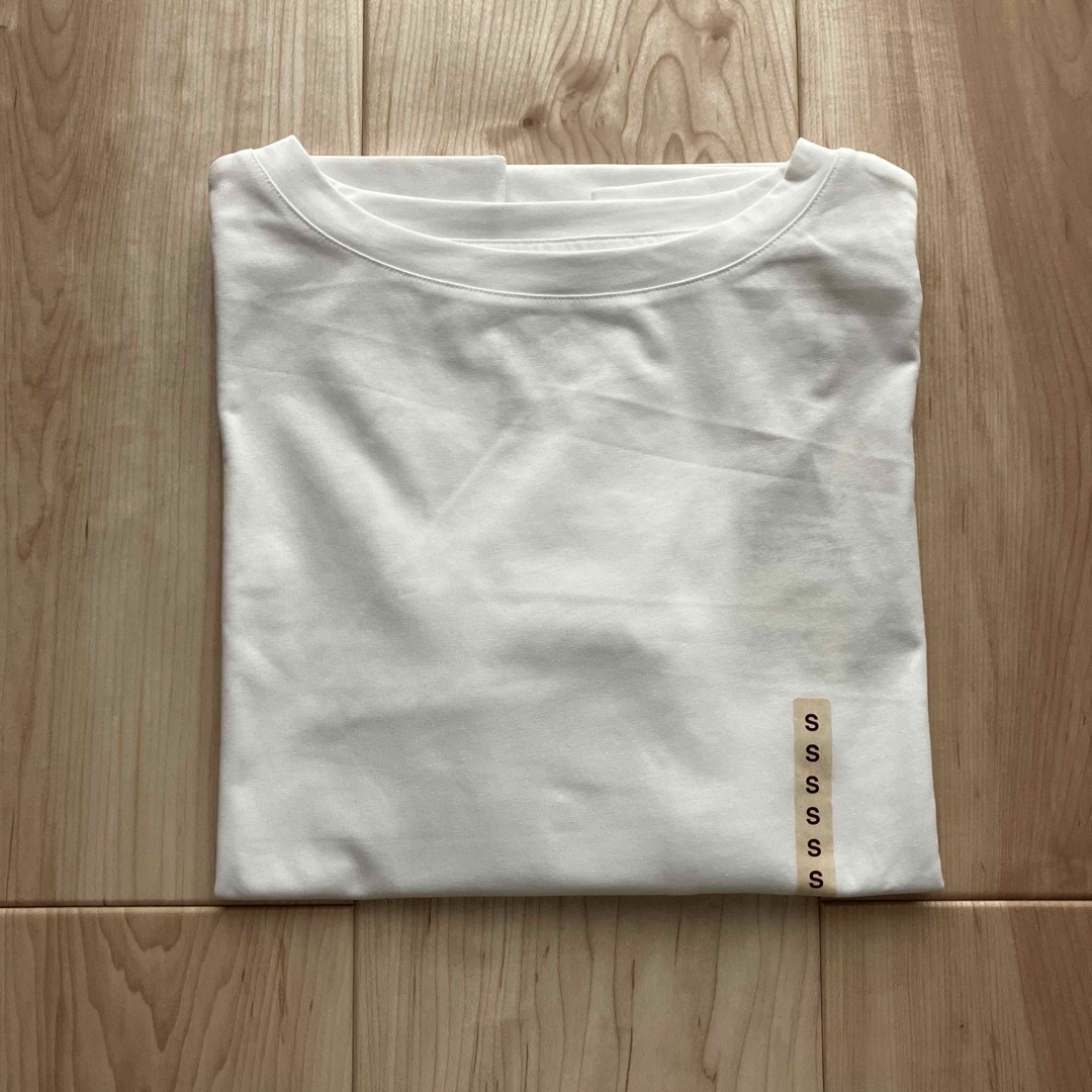 MUJI (無印良品)(ムジルシリョウヒン)の天竺編みボートネック七分袖Ｔシャツ　無印良品 レディースのトップス(Tシャツ(長袖/七分))の商品写真