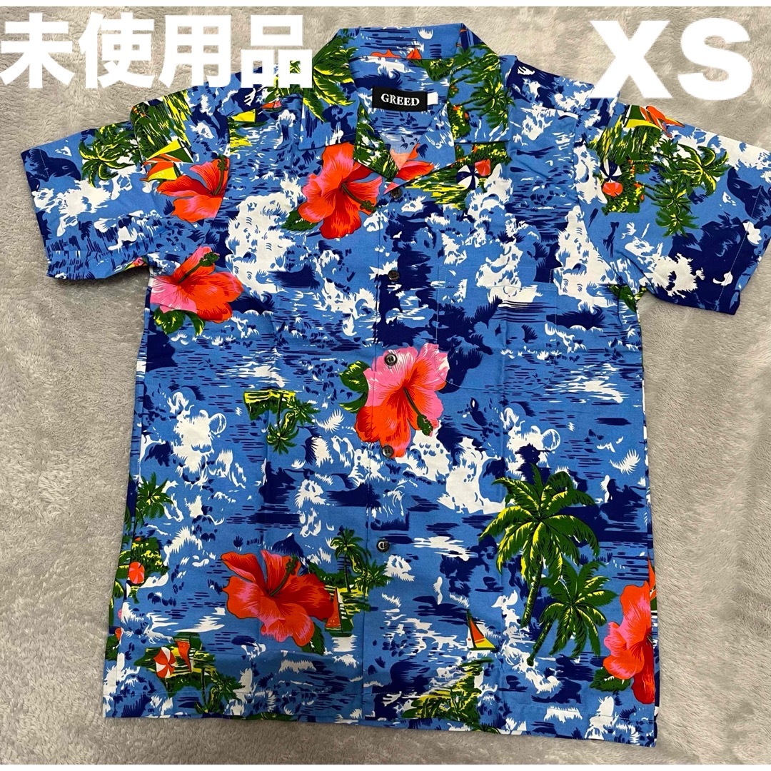 ⭐️未使用品⭐️ グリード　アロハシャツ  ハイビスカス　XS メンズのトップス(シャツ)の商品写真