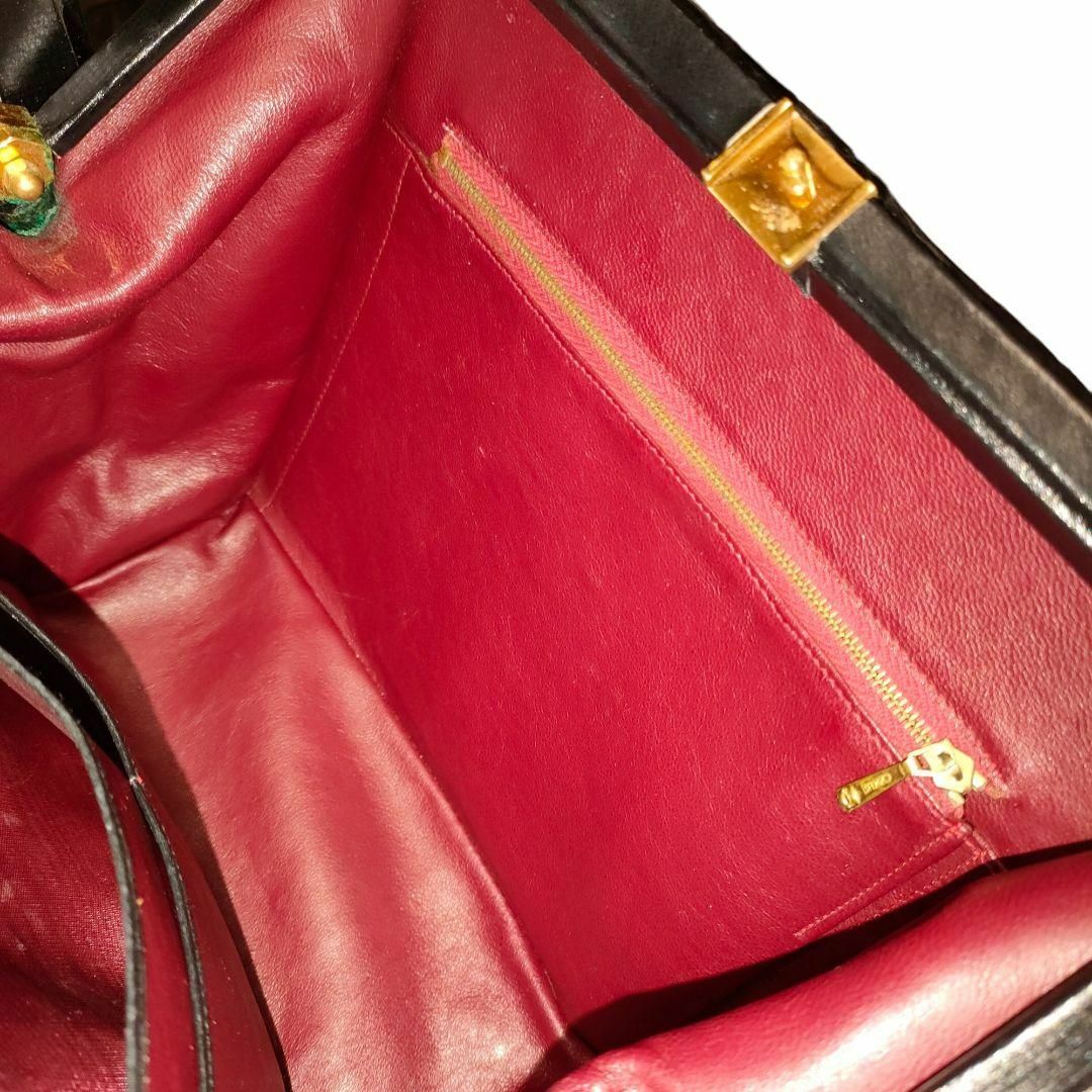クロコダイル ワニ革 ハンドバッグ ワンショルダー フォーマル ブラック がま口 レディースのバッグ(ハンドバッグ)の商品写真
