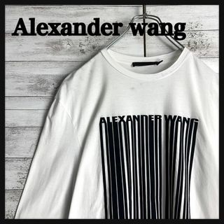 Alexander Wang - 9589【希少デザイン】アレキサンダーワン☆バーコードロゴ ロングtシャツ