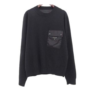 PRADA - プラダ トライアングルロゴ ナイロンポケット ニット UMA347 メンズ ブラック PRADA 【中古】 【アパレル・小物】