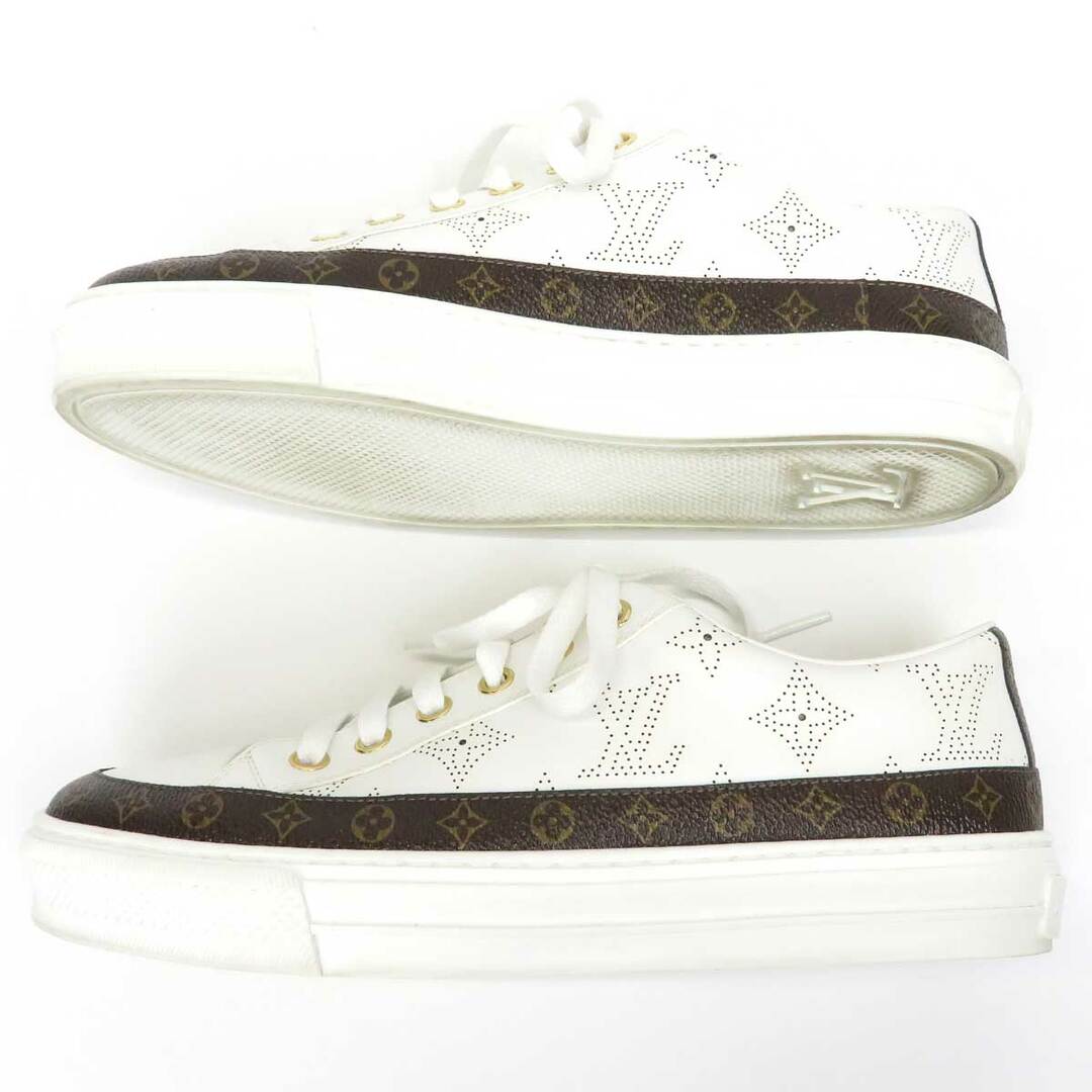 LOUIS VUITTON(ルイヴィトン)のルイヴィトン ステラー ライン レザー スニーカー モノグラム レディース ホワイト ブラウン LOUIS VUITTON 【中古】 【アパレル・小物】 レディースの靴/シューズ(スニーカー)の商品写真