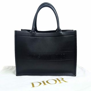 クリスチャンディオール(Christian Dior)のChristian Dior クリスチャン ディオール ブックトート ミディアム 62-MA-0230 レザー ブラック レディース 保存袋付属 【美品】 22405K72(トートバッグ)