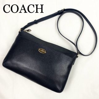 コーチ(COACH)のCOACH ショルダーバッグ　ネイビー　レザー　PVC ゴールド金具　ロゴ金具(ショルダーバッグ)