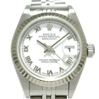 ロレックス(ROLEX)のROLEX(ロレックス) 腕時計 デイトジャスト 79174 レディース K18WG×SS/18コマ+余りコマ×3 白(腕時計)