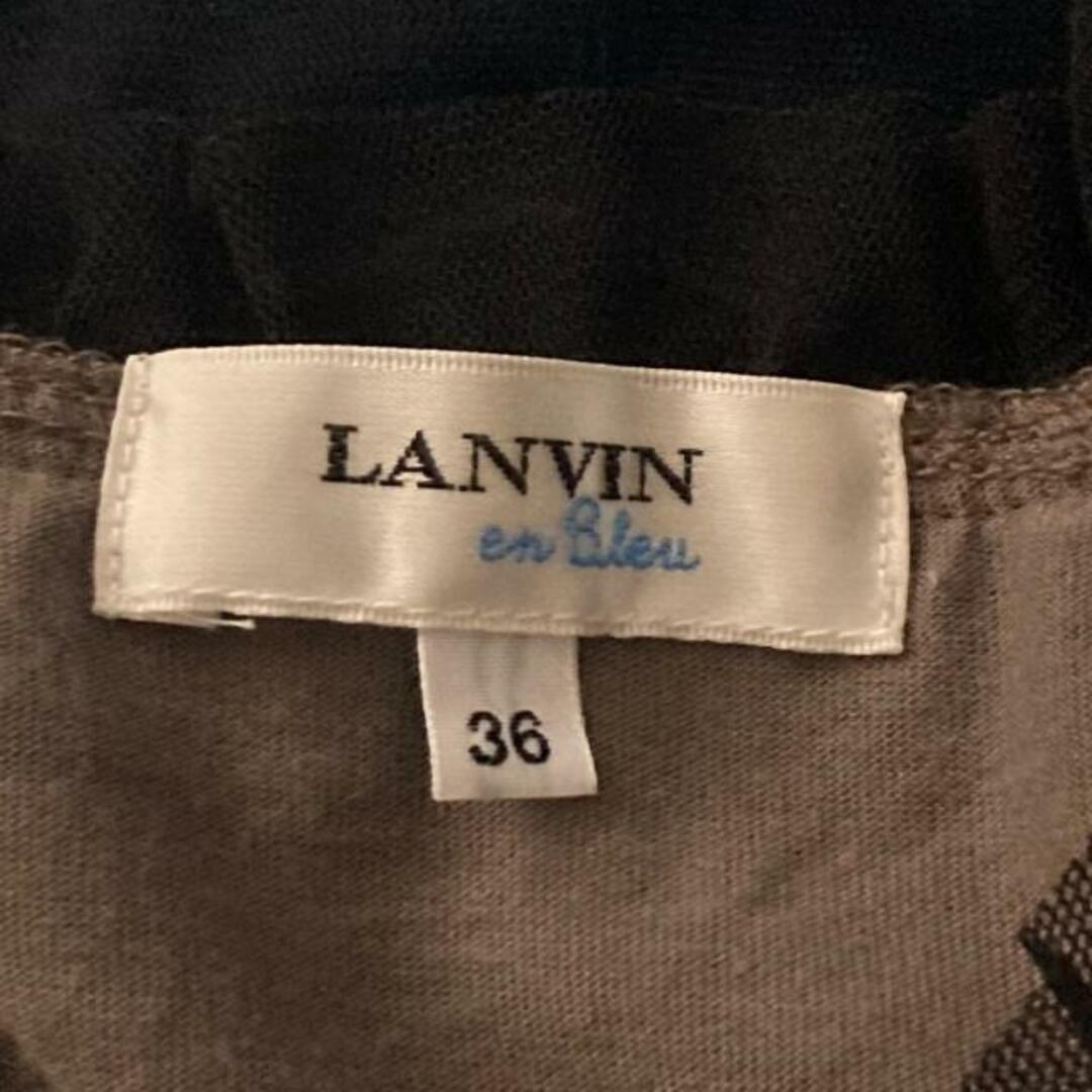 LANVIN en Bleu(ランバンオンブルー)のLANVIN en Bleu(ランバンオンブルー) 半袖カットソー サイズ36 S レディース - 黒 クルーネック/フリル レディースのトップス(カットソー(半袖/袖なし))の商品写真