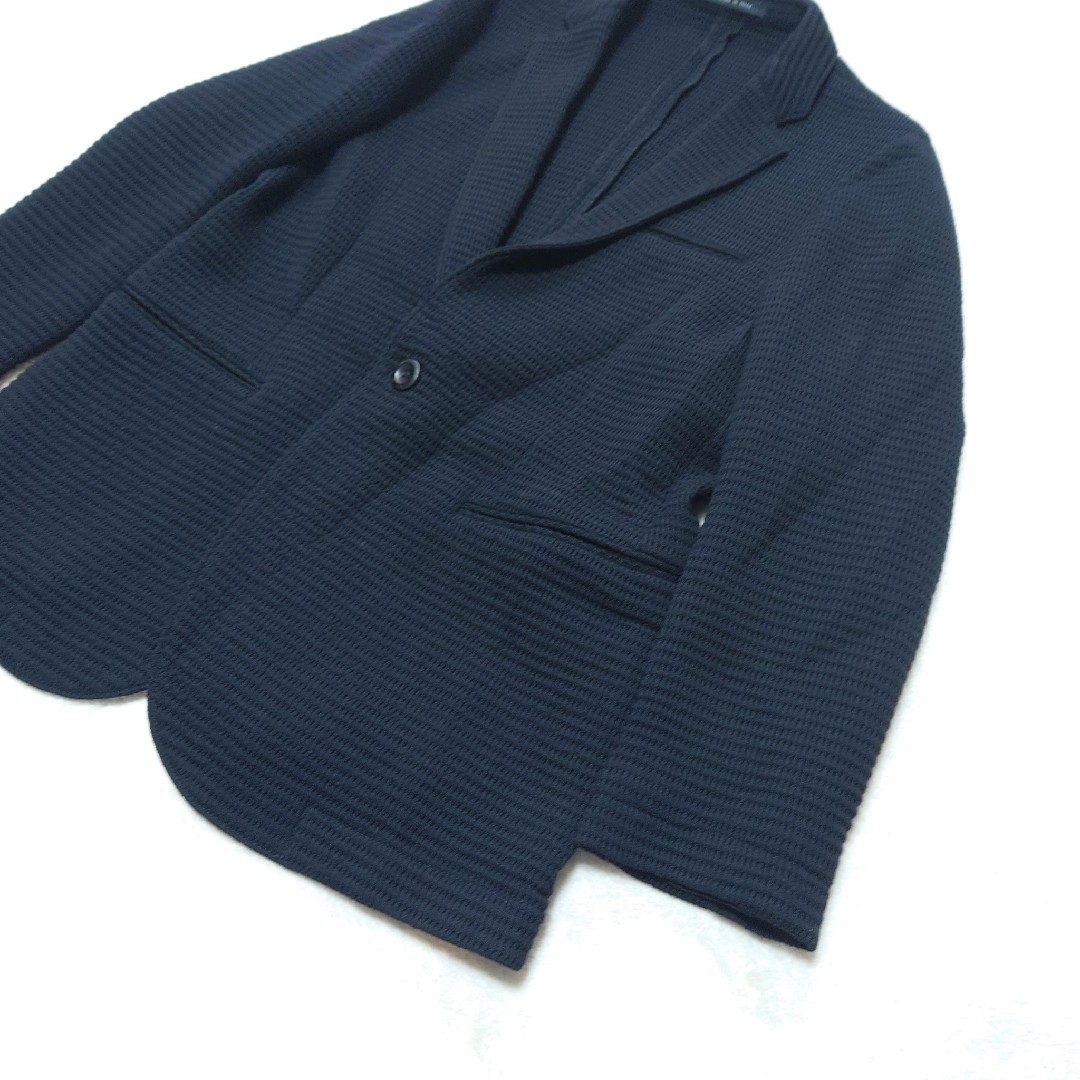 Emporio Armani(エンポリオアルマーニ)のエンポリオアルマーニ　ジョニーライン　メッシュジャケット　黒　大きめ　美品 メンズのジャケット/アウター(テーラードジャケット)の商品写真