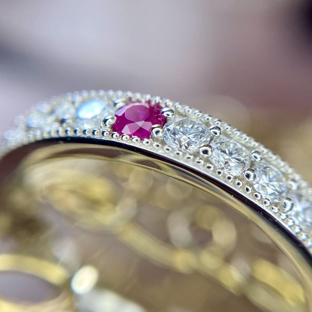 天然 ルビー ダイヤモンド エタニティ 計0.32ct PT950 レディースのアクセサリー(リング(指輪))の商品写真