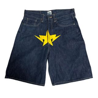 A bathing ape star denim short pant