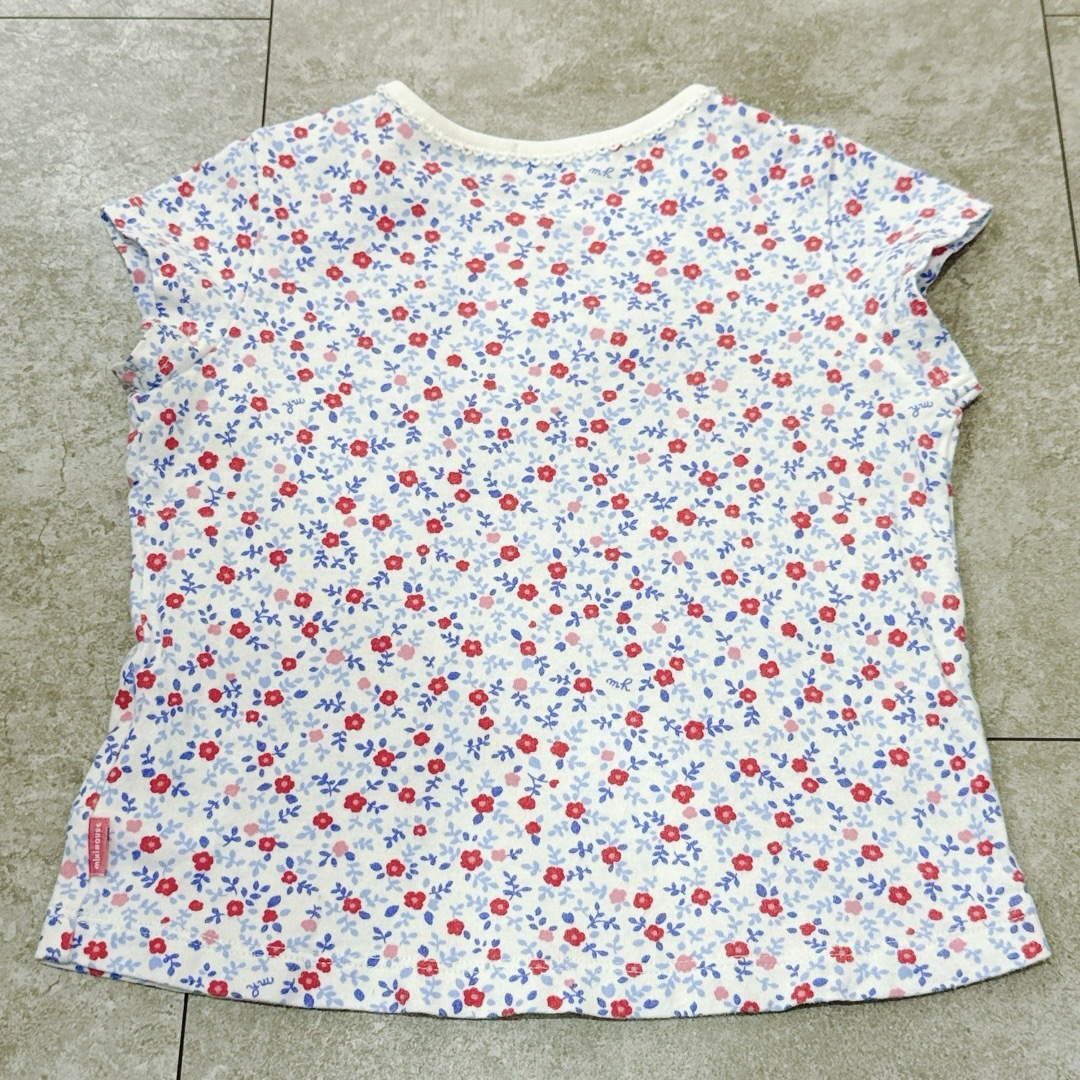 mikihouse(ミキハウス)のミキハウス お花 花柄 Tシャツ キッズ 80cm 美品 キッズ/ベビー/マタニティのベビー服(~85cm)(Ｔシャツ)の商品写真