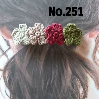 251 お花4連バレッタ(ヘアアクセサリー)