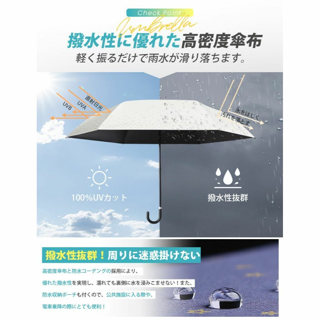 【色: ホワイト】[SLEEPSINERO] 日傘 uvカット 折りたたみ傘 遮 レディースのファッション小物(その他)の商品写真