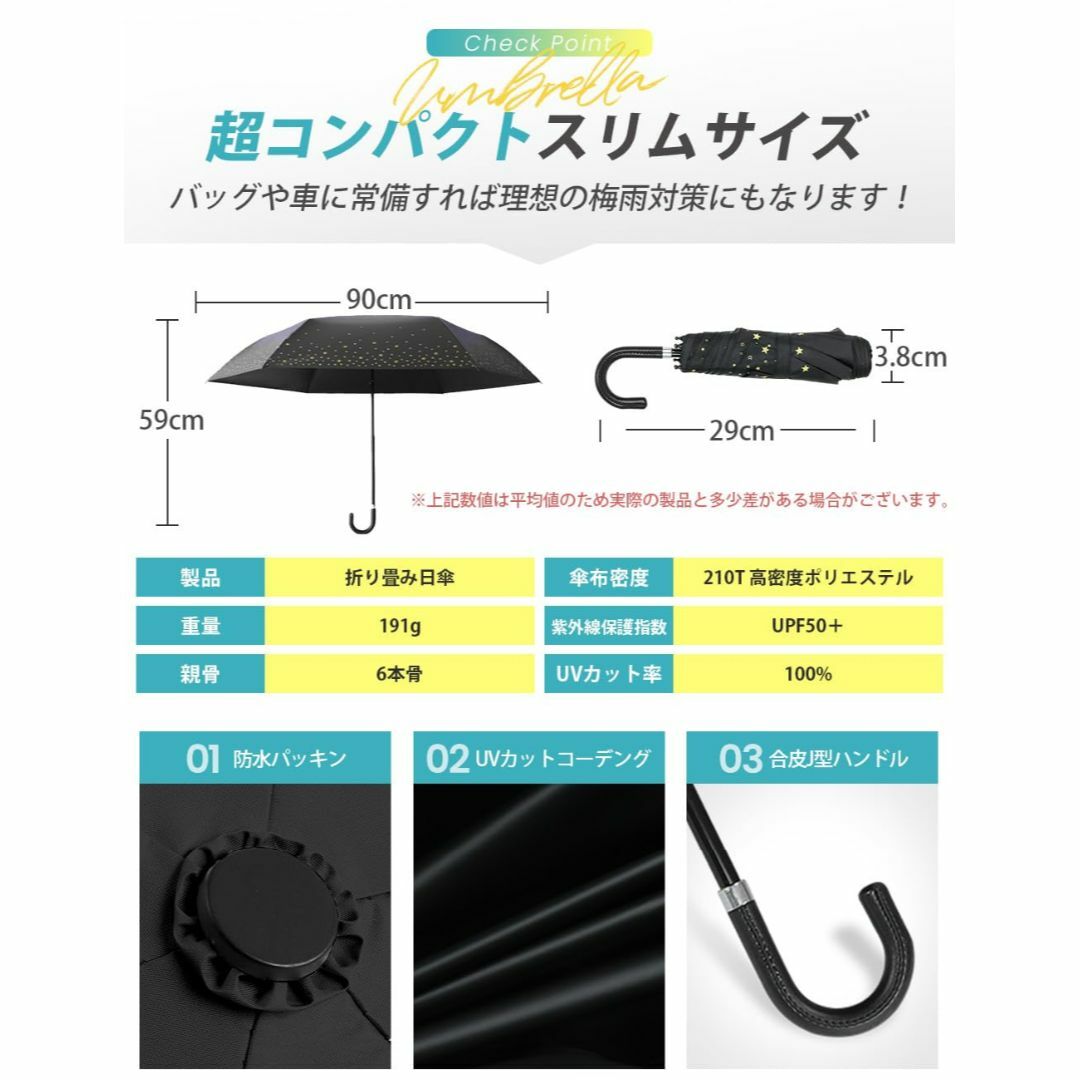 【色: ホワイト】[SLEEPSINERO] 日傘 uvカット 折りたたみ傘 遮 レディースのファッション小物(その他)の商品写真