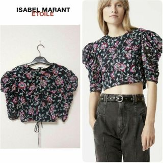 イザベルマラン(Isabel Marant)の【美品】イザベルマラン　花柄クロップド丈ブラウス(シャツ/ブラウス(半袖/袖なし))