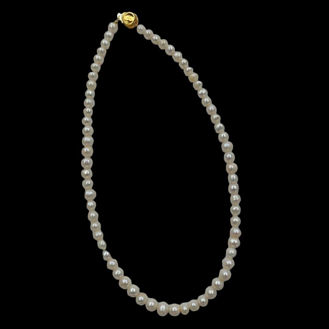 リアルパールネックレス 7mm 真珠 silver アクセサリー 照り エクボ レディースのアクセサリー(ネックレス)の商品写真