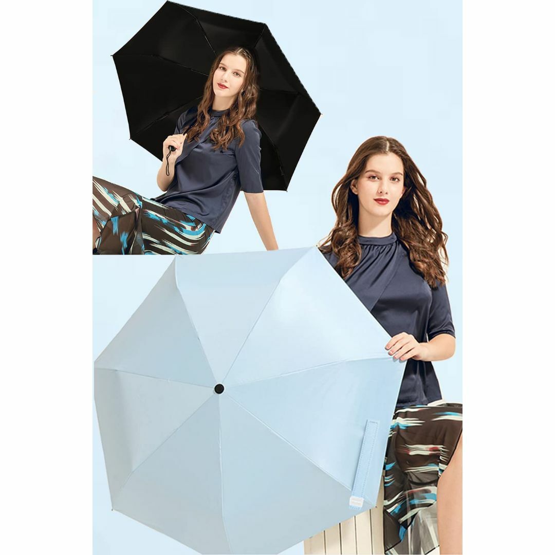 【色: ブルー】日傘 折り畳み傘 超軽量135g 晴雨兼用 99.9％以上UVカ レディースのファッション小物(その他)の商品写真