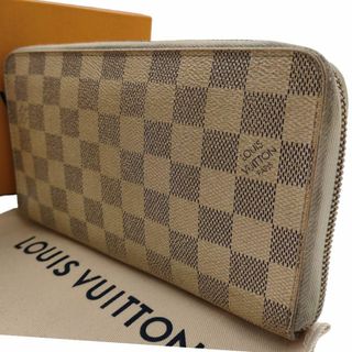 ルイヴィトン(LOUIS VUITTON)のルイヴィトン ジッピーオーガナイザー ダミエアズール 長財布 ホワイト系 レザー(財布)