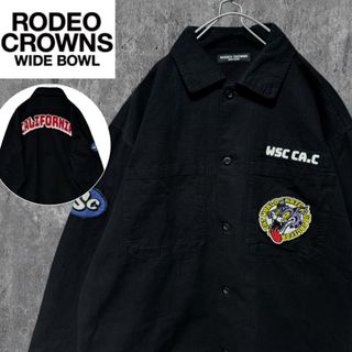 ロデオクラウンズワイドボウル(RODEO CROWNS WIDE BOWL)の【美品】ロデオクラウンズワイドボウル MAD CATS シャツ 刺繍 ワッペン(シャツ)