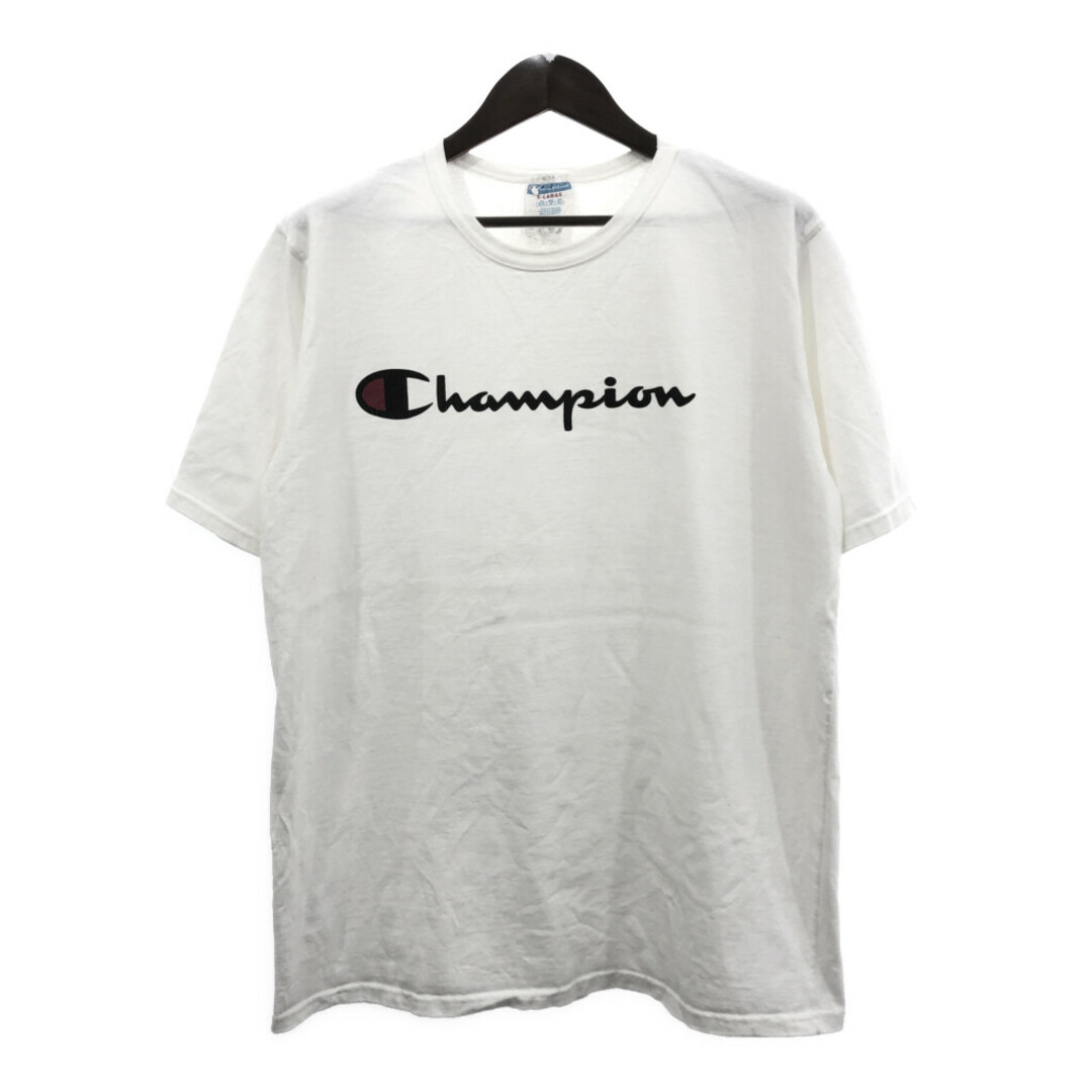 Champion(チャンピオン)のChampion チャンピオン ロゴ 半袖Ｔシャツ ホワイト (メンズ 2XL) 中古 古着 Q6371 メンズのトップス(Tシャツ/カットソー(半袖/袖なし))の商品写真