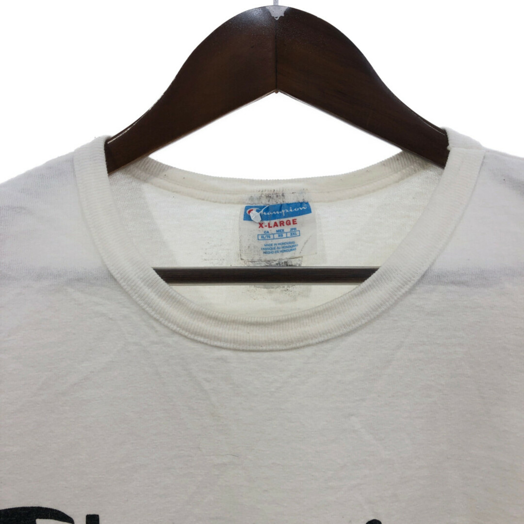 Champion(チャンピオン)のChampion チャンピオン ロゴ 半袖Ｔシャツ ホワイト (メンズ 2XL) 中古 古着 Q6371 メンズのトップス(Tシャツ/カットソー(半袖/袖なし))の商品写真