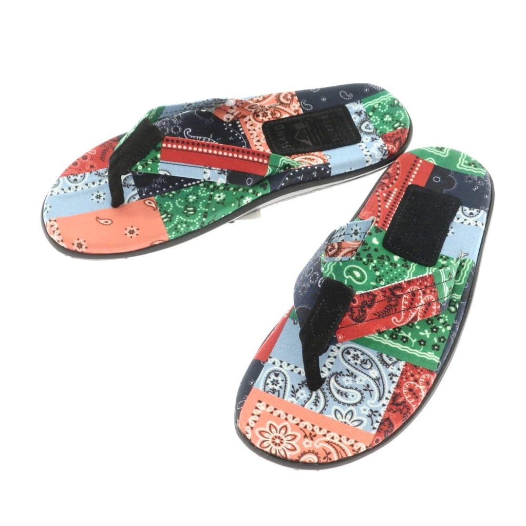 ISLAND SLIPPER(アイランドスリッパ)の【中古】【未使用】アイランドスリッパ ISLAND SLIPPER BEAMS別注 バンダナ柄 トングサンダル マルチカラー【サイズ8】【メンズ】 メンズの靴/シューズ(サンダル)の商品写真